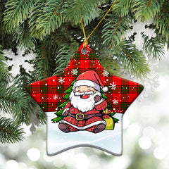 Adair Modern Tartan Christmas Ceramic Ornament - Scottish Santa Style