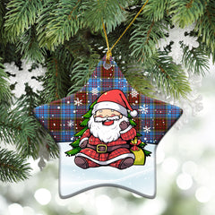 Anderson Modern Tartan Christmas Ceramic Ornament - Scottish Santa Style