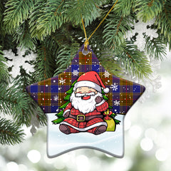 Balfour Modern Tartan Christmas Ceramic Ornament - Scottish Santa Style