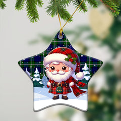 Bannerman Tartan Christmas Ceramic Ornament - Santa Claus In Kilt Style