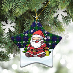 Boyle Tartan Christmas Ceramic Ornament - Scottish Santa Style