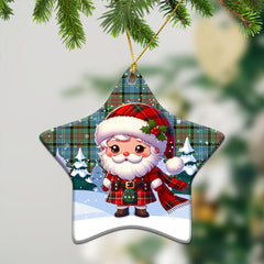 Caldwell Tartan Christmas Ceramic Ornament - Santa Claus In Kilt Style