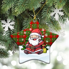 Callander Tartan Christmas Ceramic Ornament - Scottish Santa Style