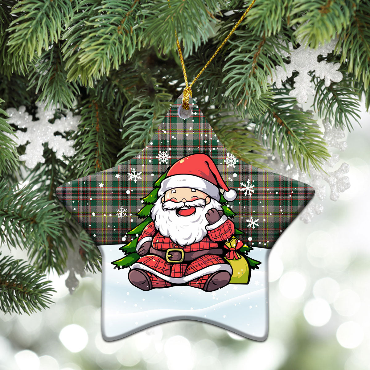 Craig Ancient Tartan Christmas Ceramic Ornament - Scottish Santa Style