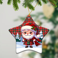 Dalziel Modern Tartan Christmas Ceramic Ornament - Santa Claus In Kilt Style