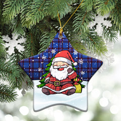 Elliot Modern Tartan Christmas Ceramic Ornament - Scottish Santa Style