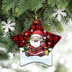 Ewing Tartan Christmas Ceramic Ornament - Scottish Santa Style