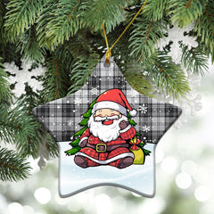 Glendinning Tartan Christmas Ceramic Ornament - Scottish Santa Style