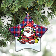 Graham of Menteith Red Tartan Christmas Ceramic Ornament - Scottish Santa Style