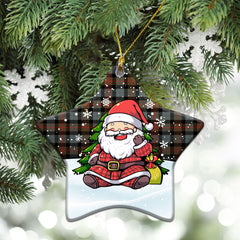 Gunn Weathered Tartan Christmas Ceramic Ornament - Scottish Santa Style