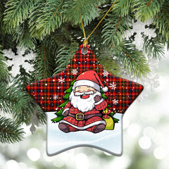 Innes Modern Tartan Christmas Ceramic Ornament - Scottish Santa Style