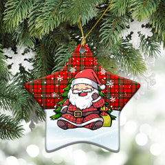 Langlands Tartan Christmas Ceramic Ornament - Scottish Santa Style