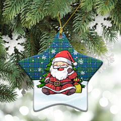 Lockhart Tartan Christmas Ceramic Ornament - Scottish Santa Style