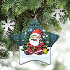 MacInnes Ancient Tartan Christmas Ceramic Ornament - Scottish Santa Style