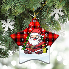 MacIver Modern Tartan Christmas Ceramic Ornament - Scottish Santa Style