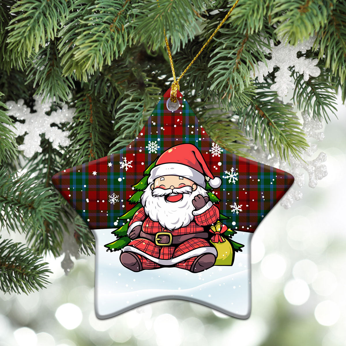 McCook Tartan Christmas Ceramic Ornament - Scottish Santa Style