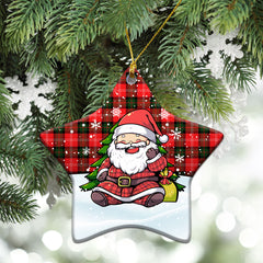 Nesbitt Modern Tartan Christmas Ceramic Ornament - Scottish Santa Style