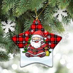 Ramsay Modern Tartan Christmas Ceramic Ornament - Scottish Santa Style