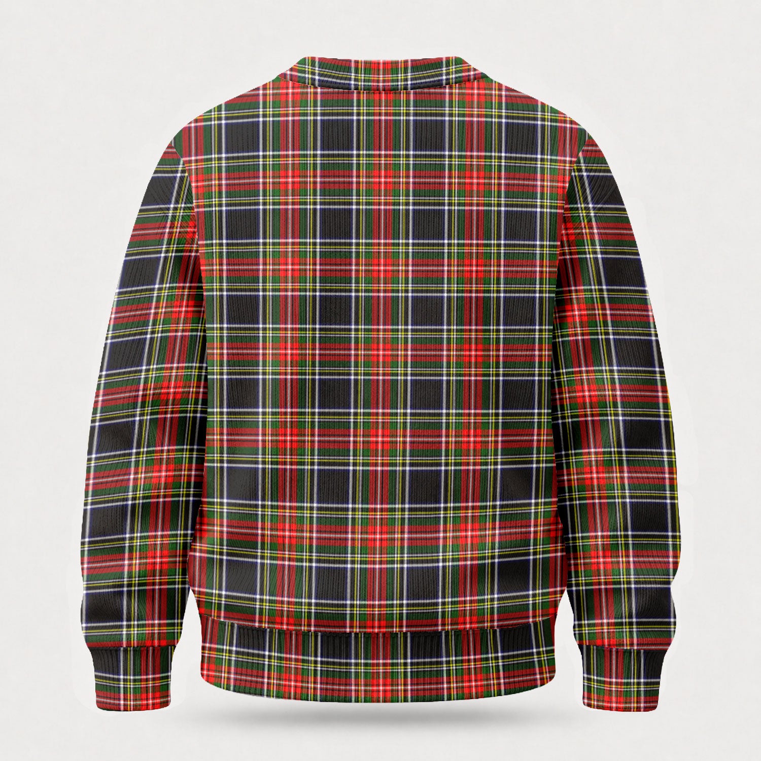 Stewart Black Tartan Crest Sweater