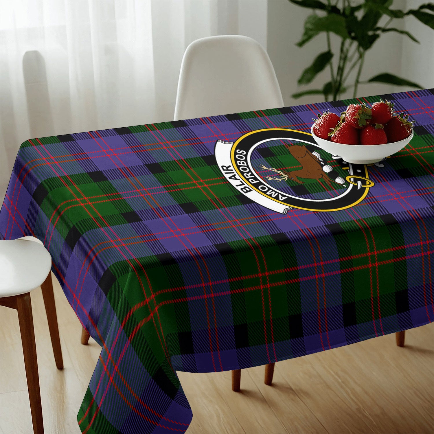 Blair Modern Tartan Crest Tablecloth