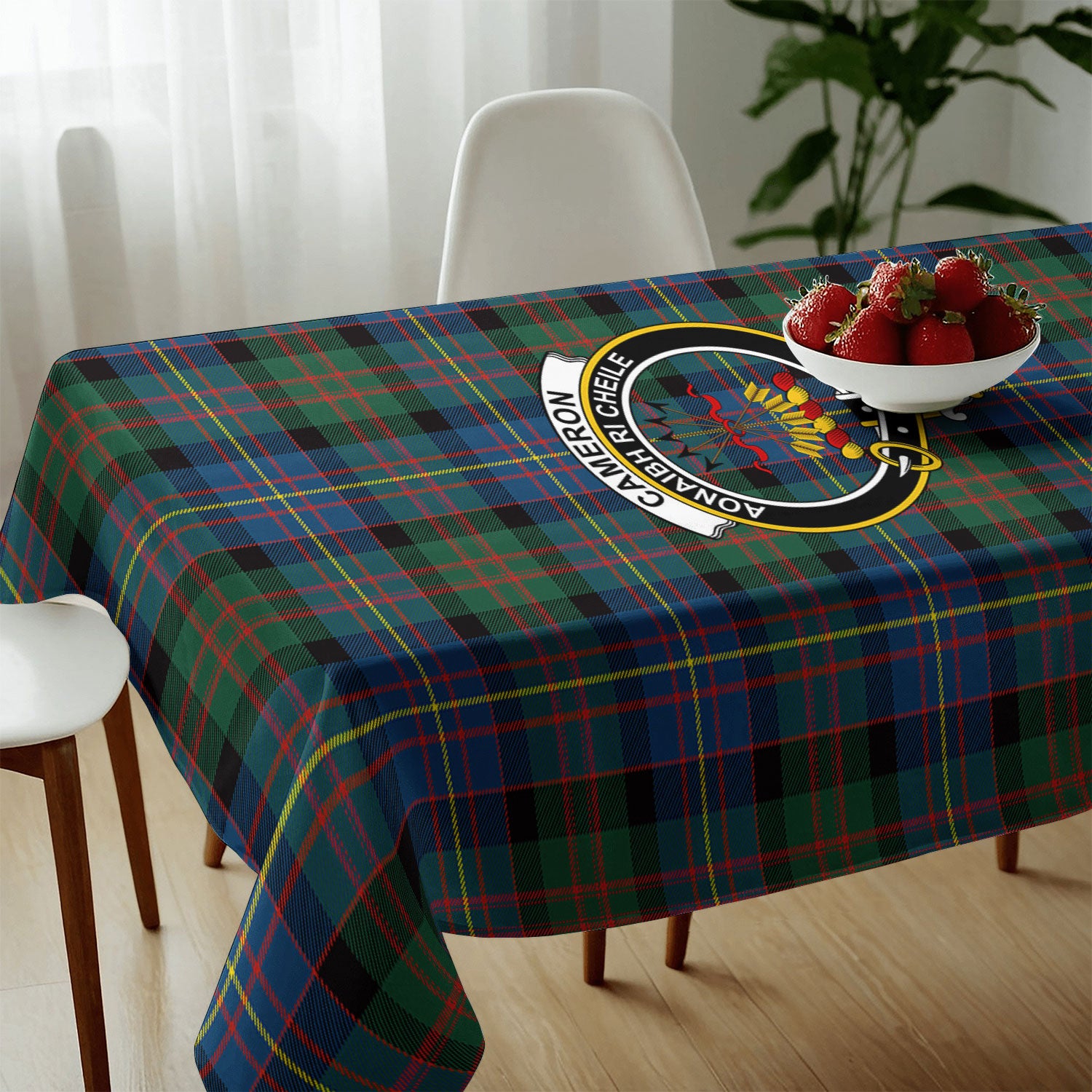 Cameron of Erracht Ancient Tartan Crest Tablecloth