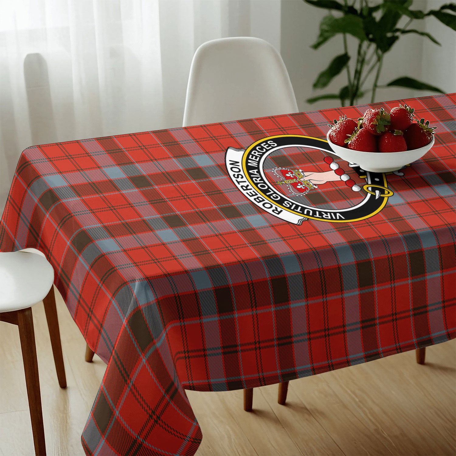 Robertson Weathered Tartan Crest Tablecloth