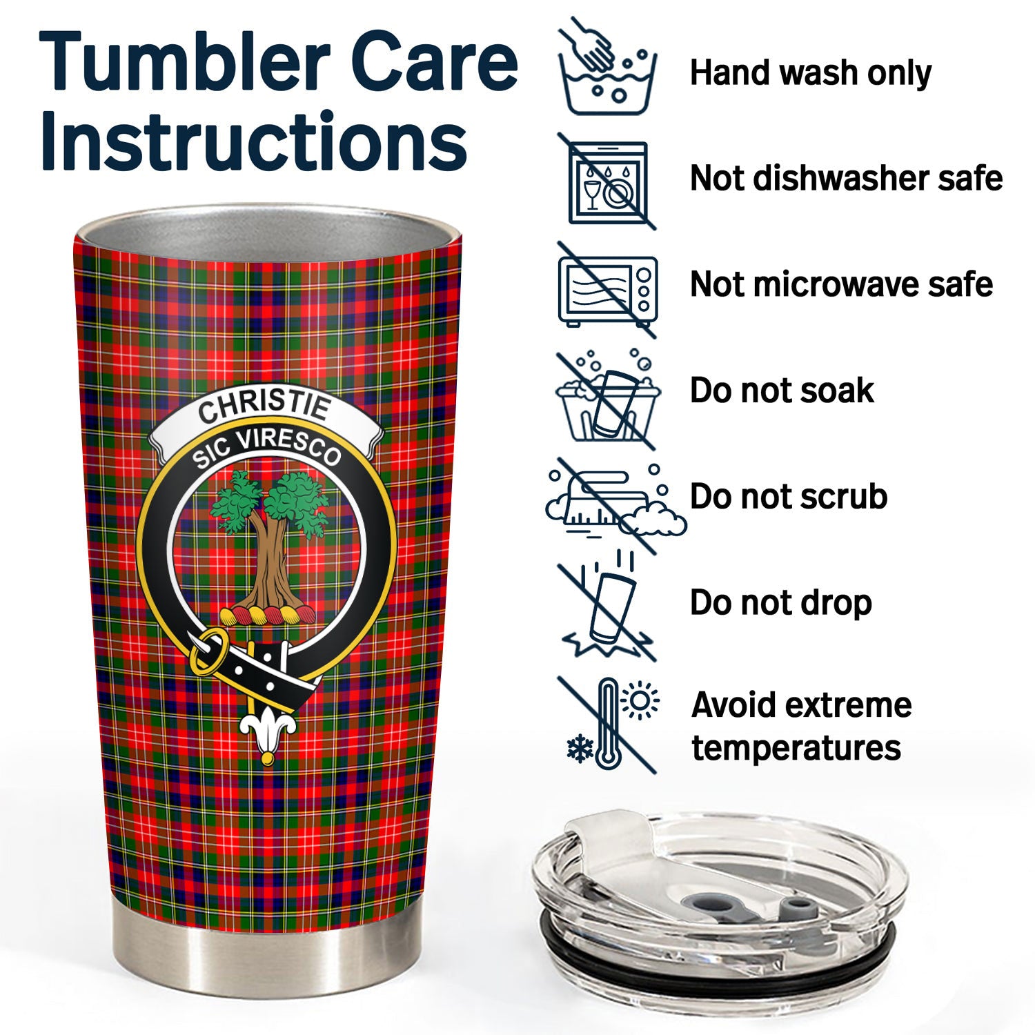 Christie Tartan Crest Tumbler