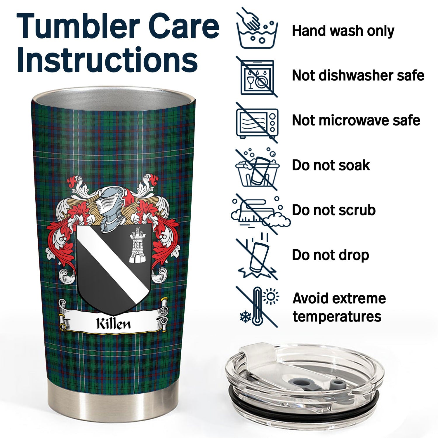Killen Tartan Coat of Arms Tumbler