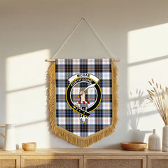 McRae Dress Modern Tartan Crest Wall Hanging Banner - Wood Pole
