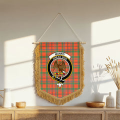 Munro Ancient Tartan Crest Wall Hanging Banner - Wood Pole