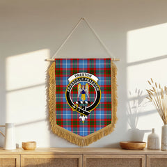 Preston Tartan Crest Wall Hanging Banner - Wood Pole