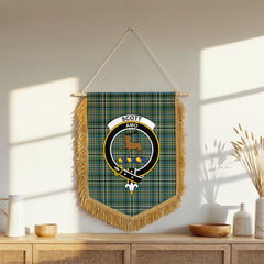 Scott Green Ancient Tartan Crest Wall Hanging Banner - Wood Pole