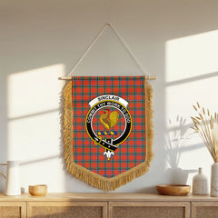 Sinclair Ancient Tartan Crest Wall Hanging Banner - Wood Pole