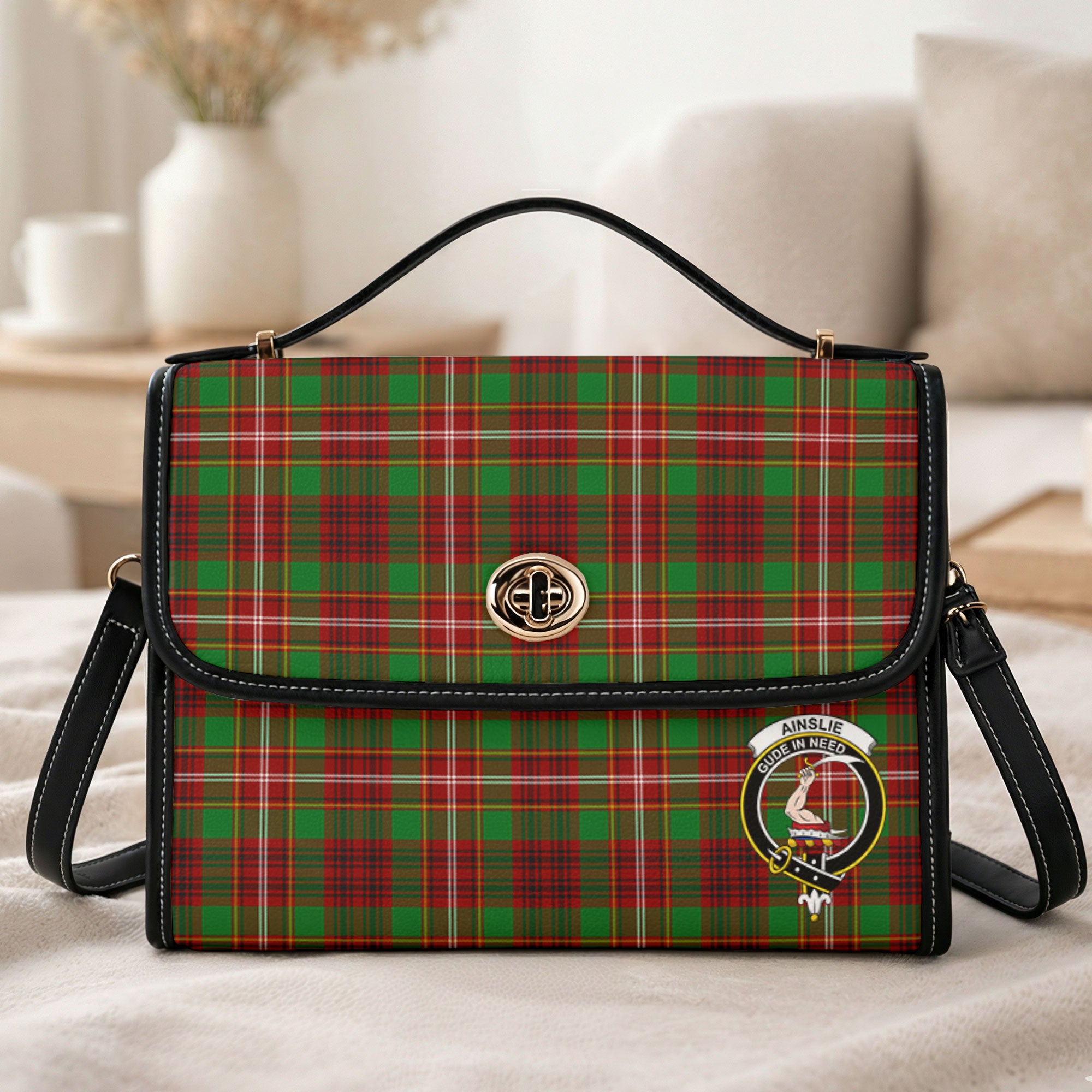 Ainslie Tartan Crest Satchel Bag