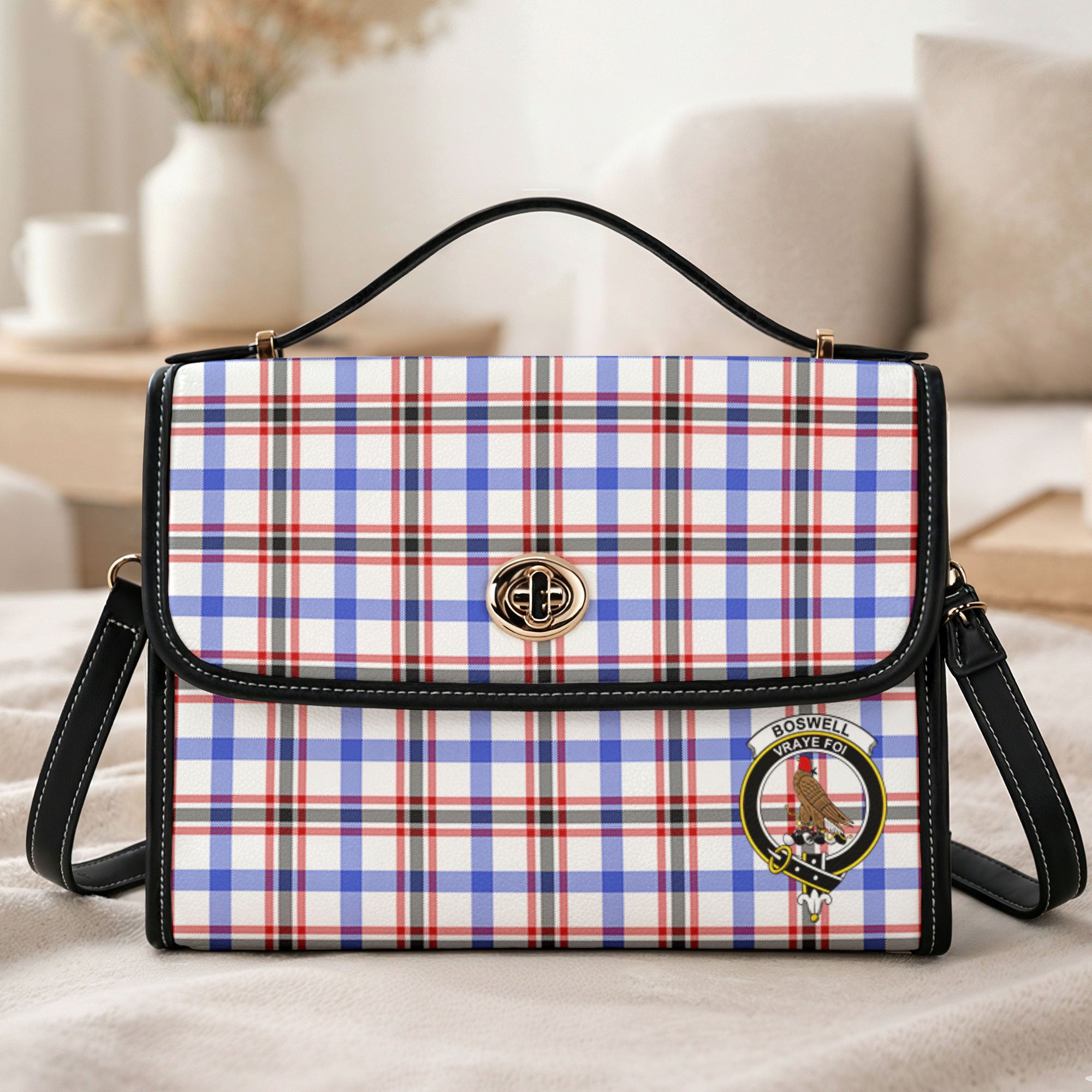 Boswell Modern Tartan Crest Satchel Bag