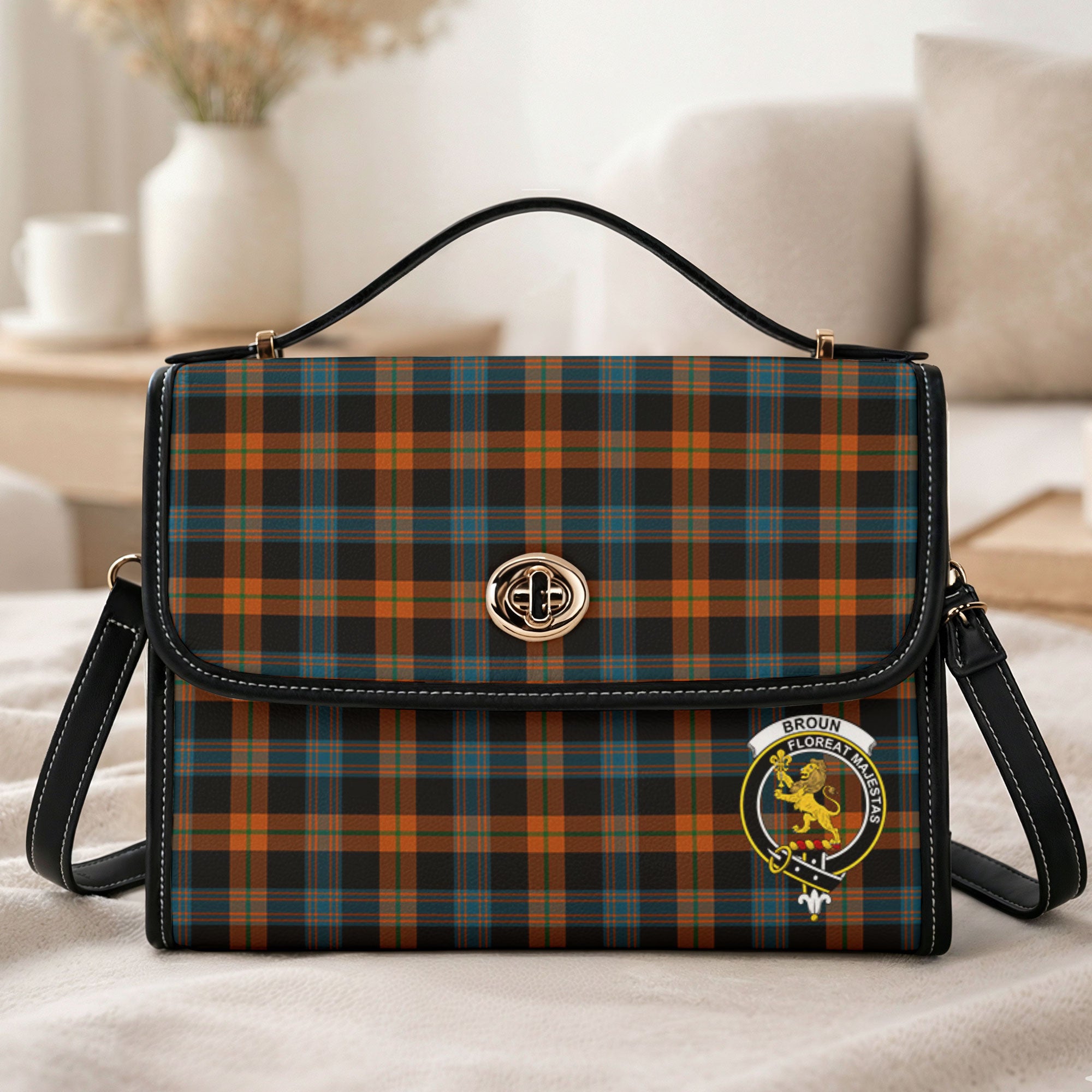 Broun Ancient Tartan Crest Satchel Bag
