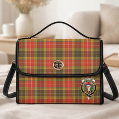 Buchanan Old Set Weathered Tartan Crest Satchel Bag