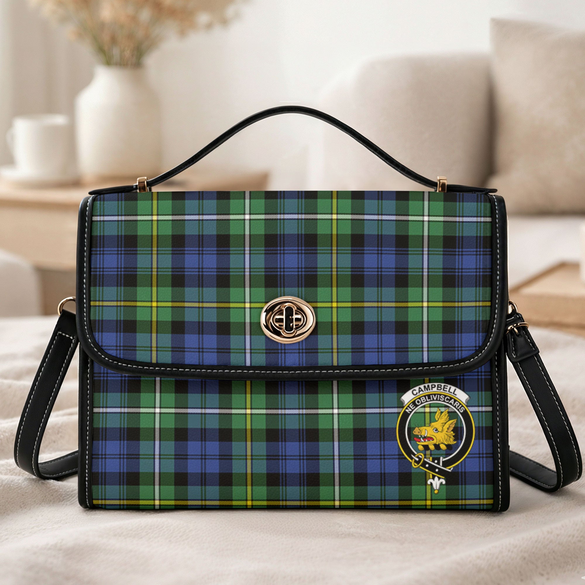 Campbell Argyll Ancient Tartan Crest Satchel Bag
