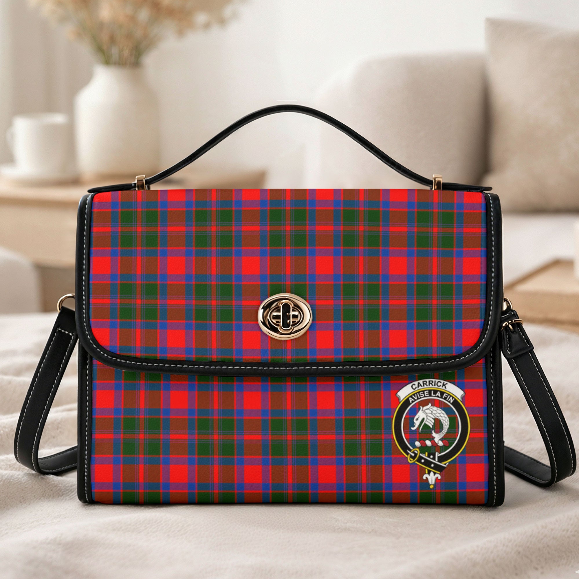 Carrick District Tartan Crest Satchel Bag