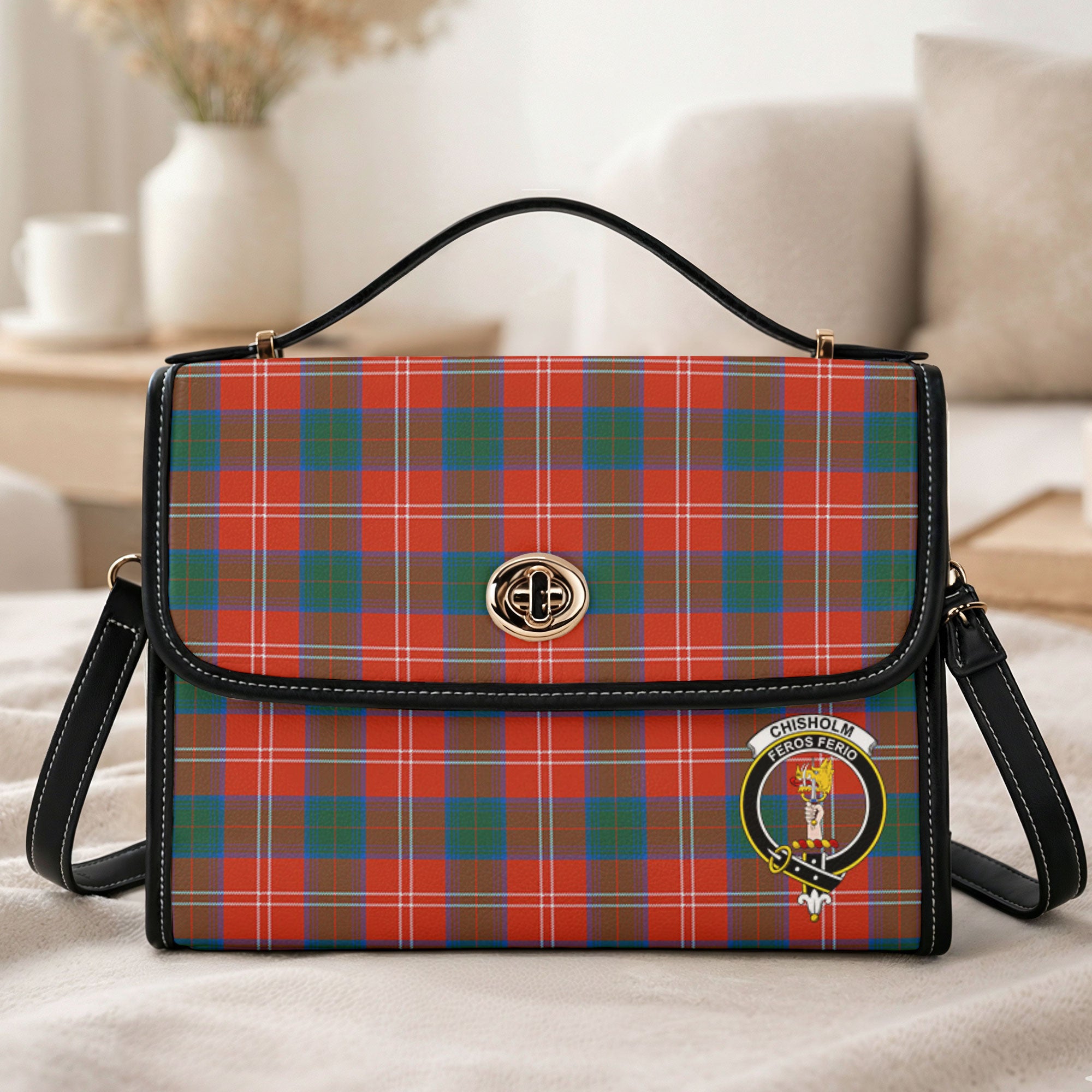 Chisholm Ancient Tartan Crest Satchel Bag