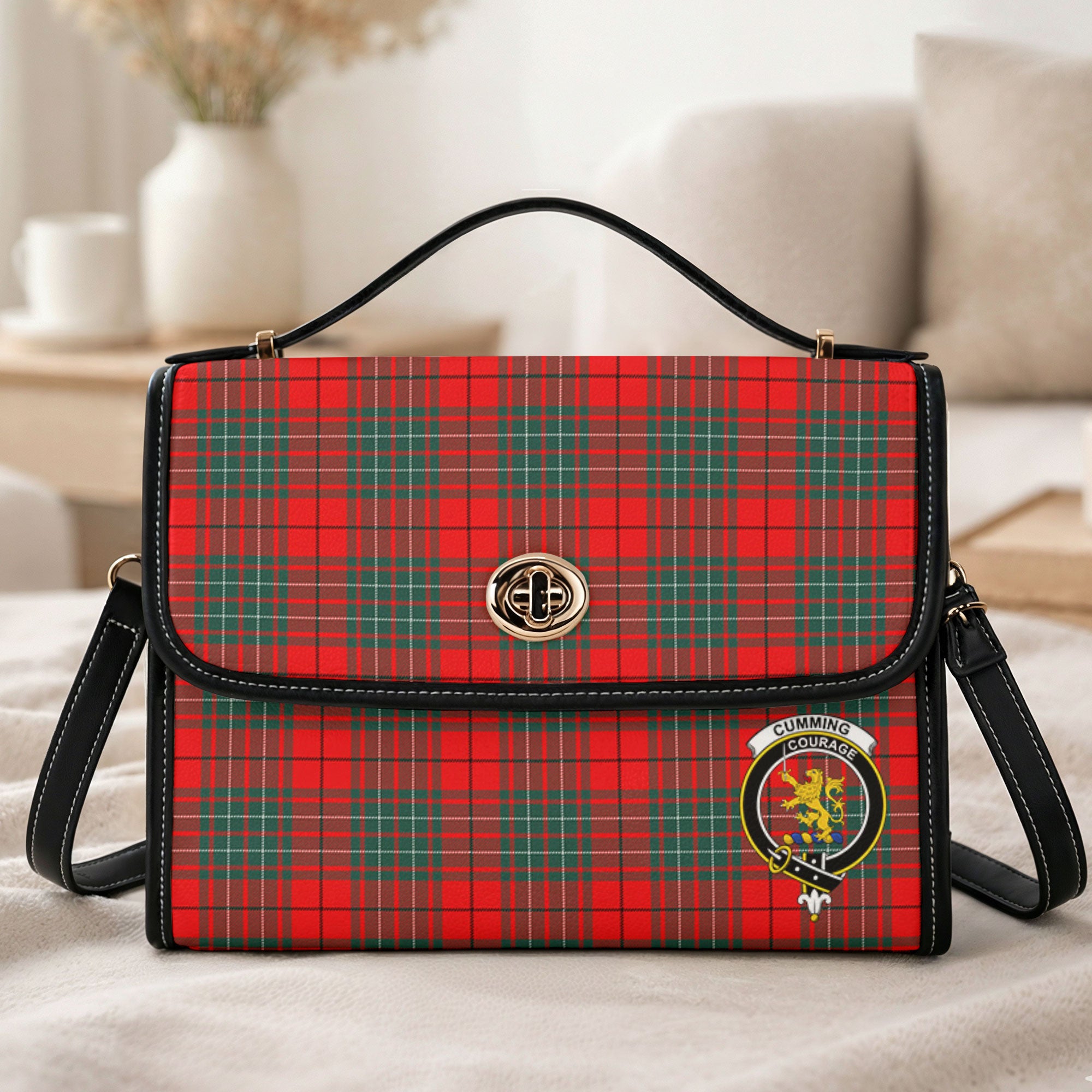 Cumming Modern Tartan Crest Satchel Bag