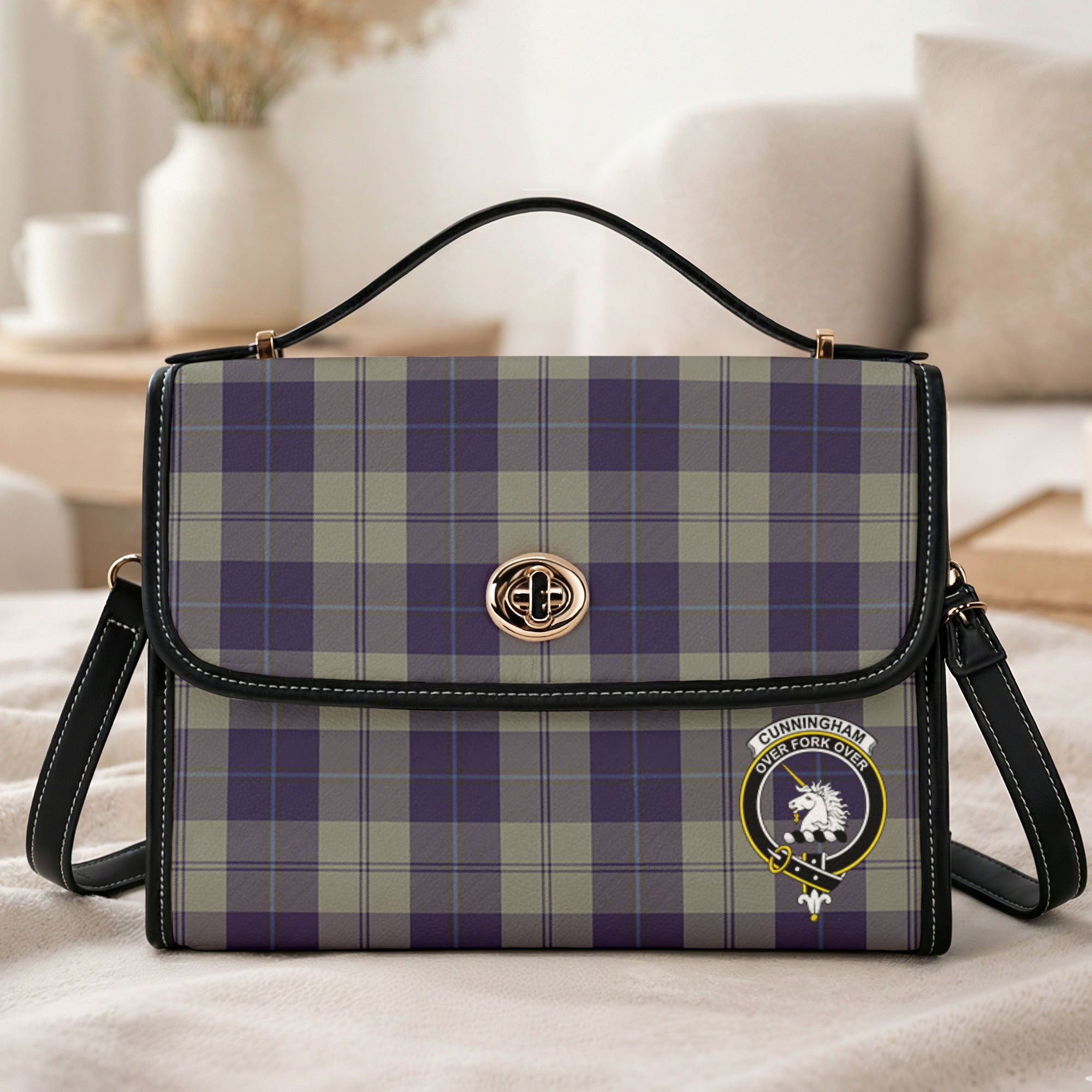 Cunningham Dress Blue Dancers Tartan Crest Satchel Bag