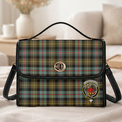 Farquharson Weathered Tartan Crest Satchel Bag