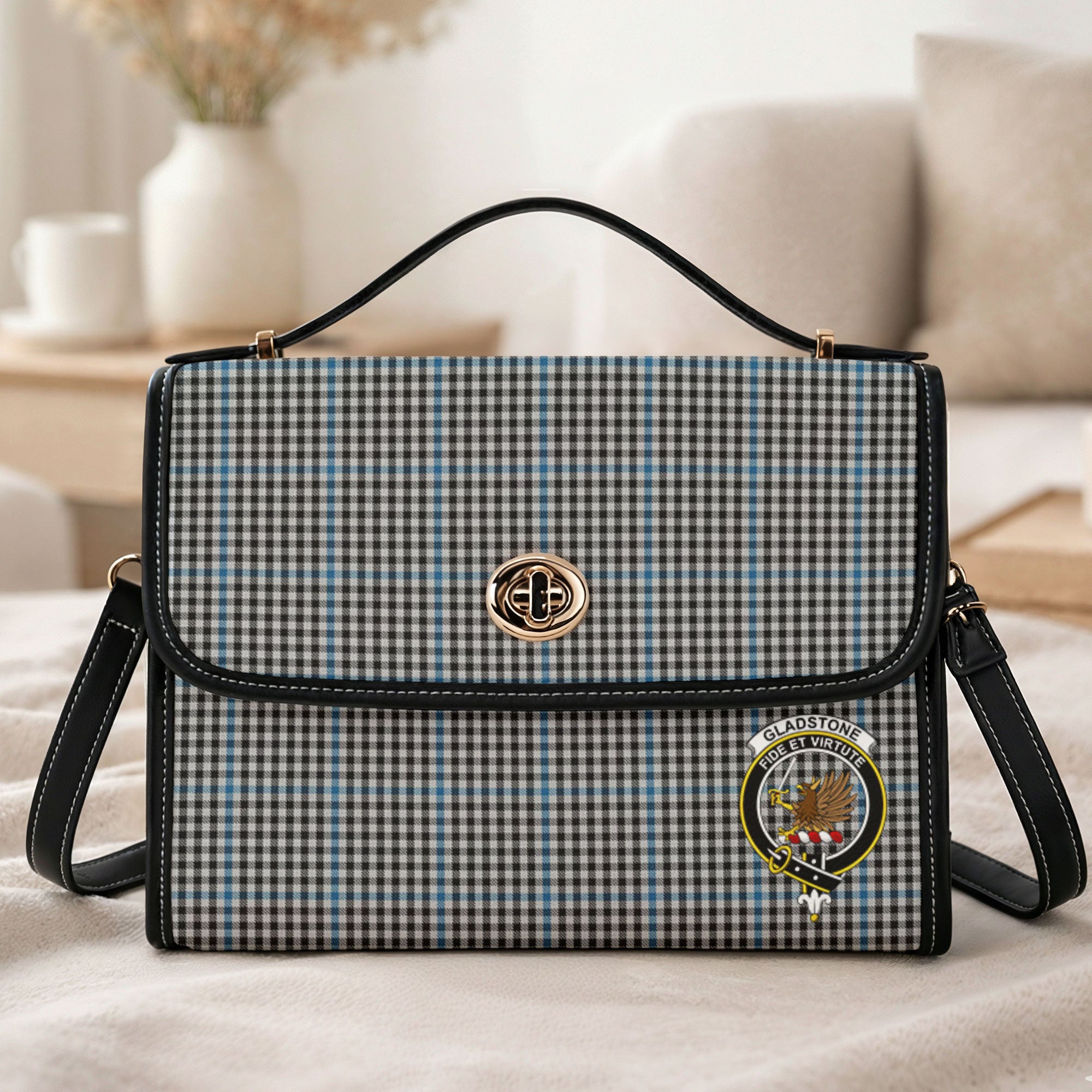 Gladstone Tartan Crest Satchel Bag