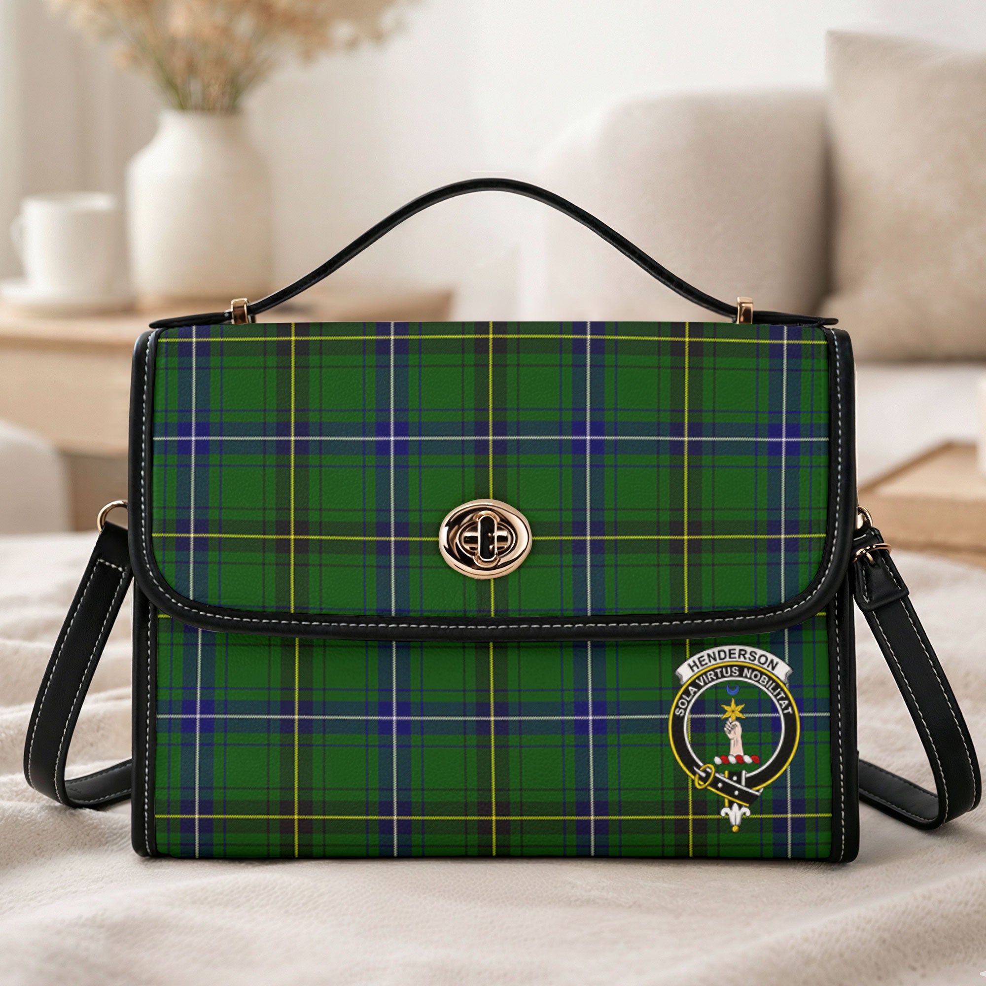Henderson Modern Tartan Crest Satchel Bag