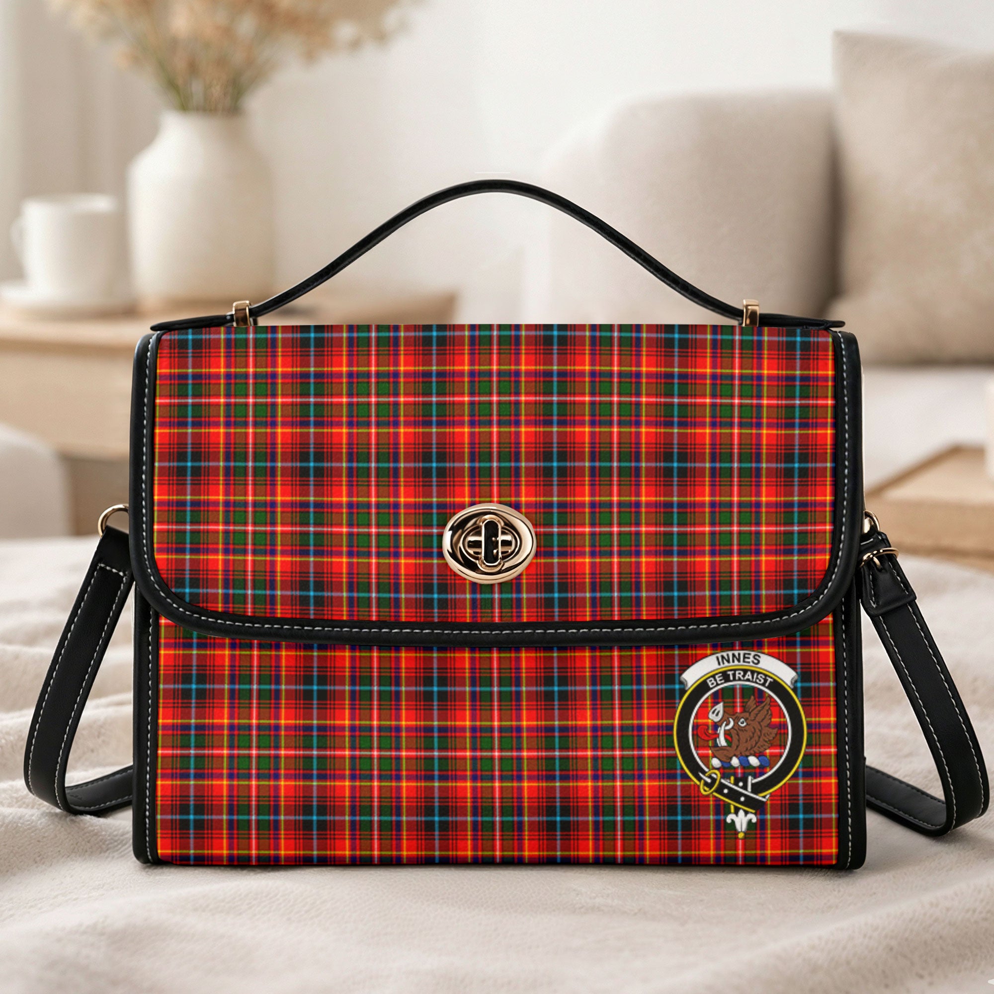 Innes Modern Tartan Crest Satchel Bag
