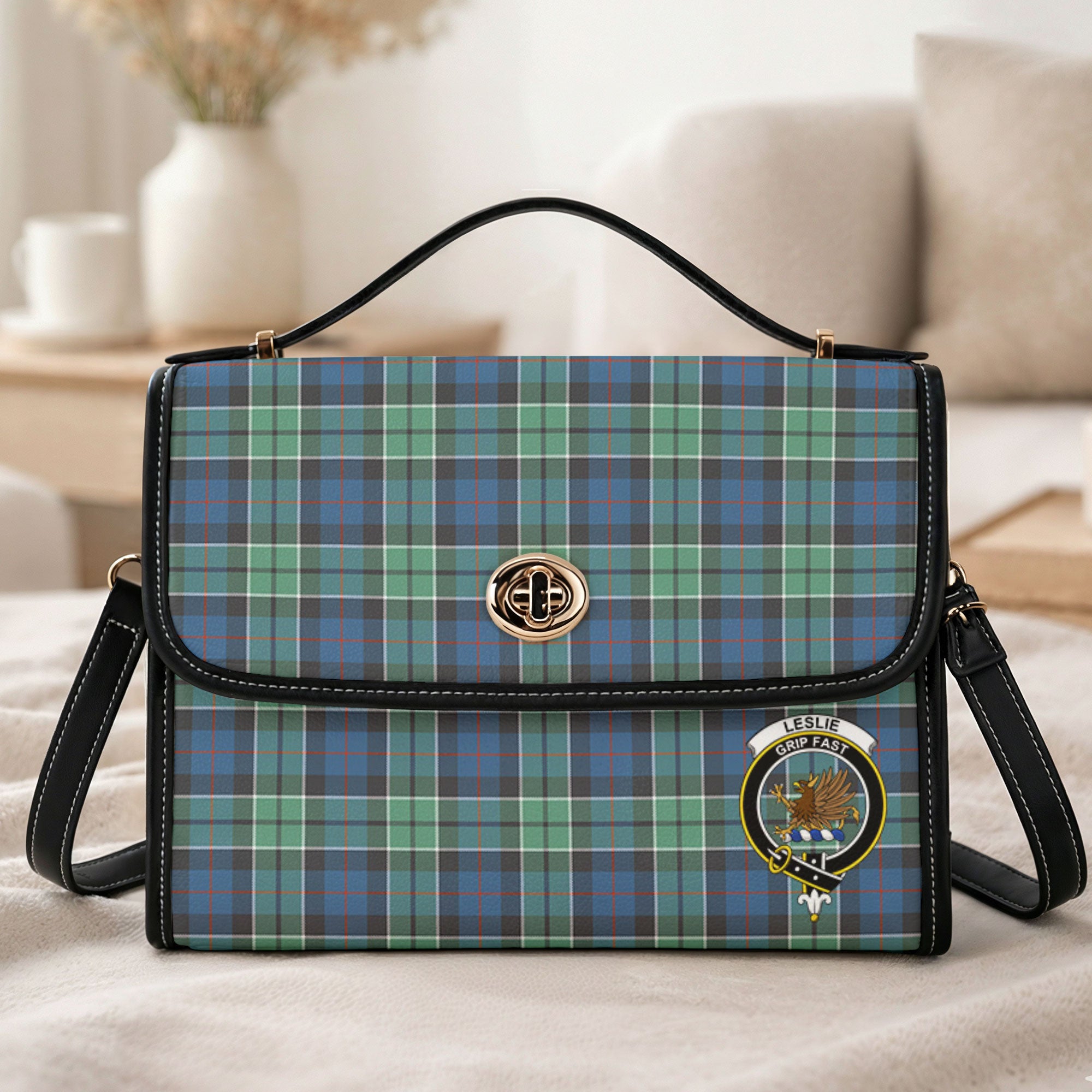 Leslie Hunting Ancient Tartan Crest Satchel Bag