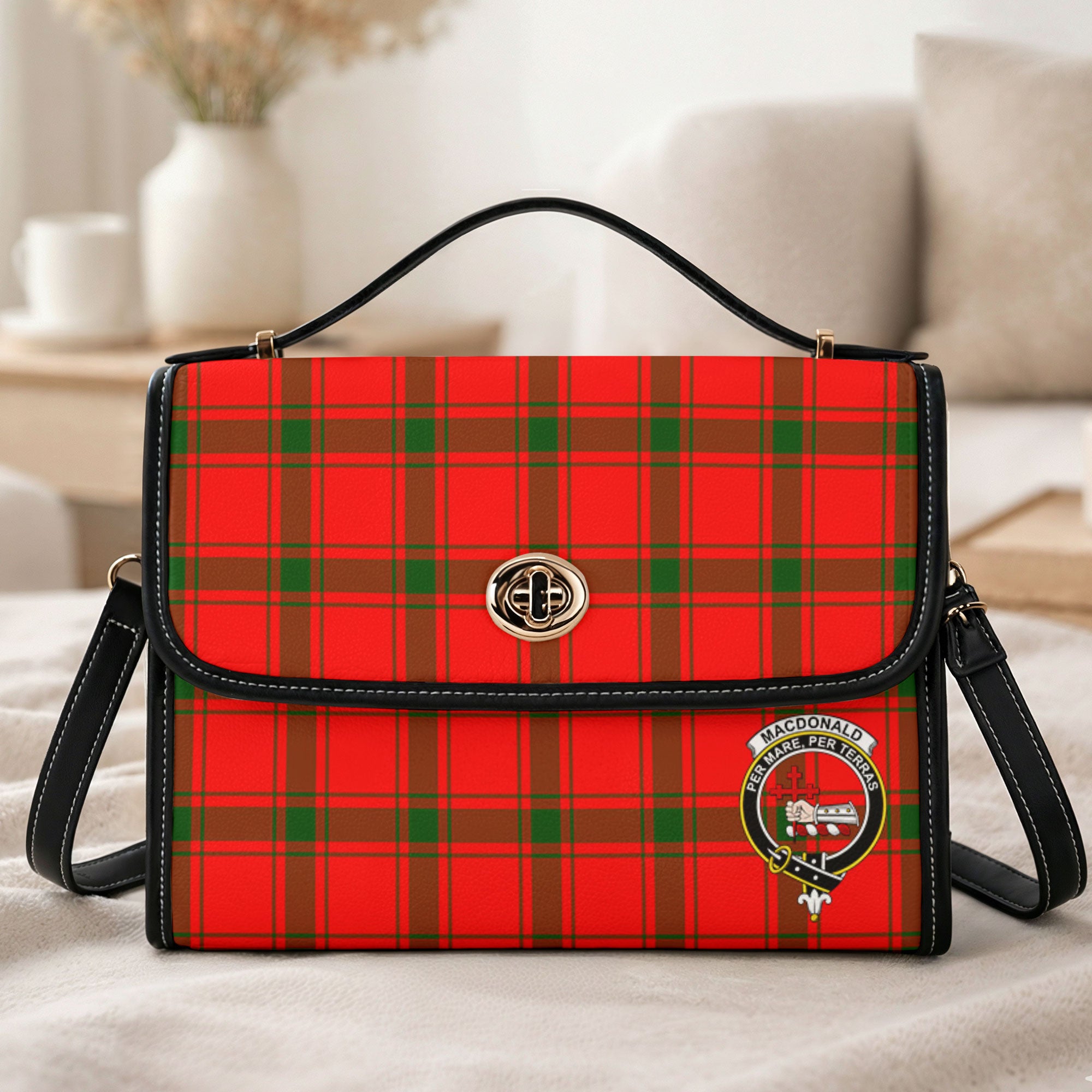MacDonald of Sleat Tartan Crest Satchel Bag