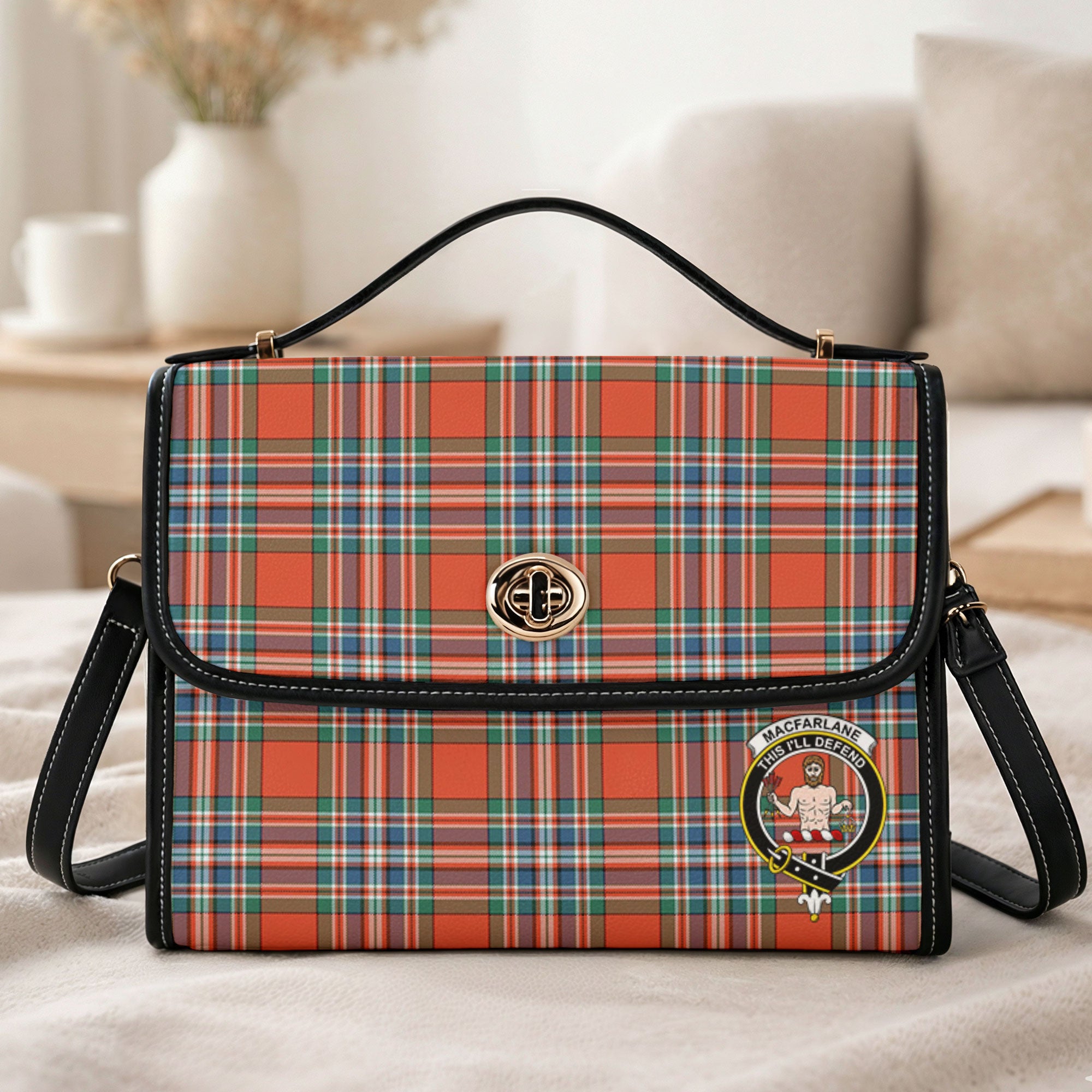 MacFarlane Ancient Tartan Crest Satchel Bag
