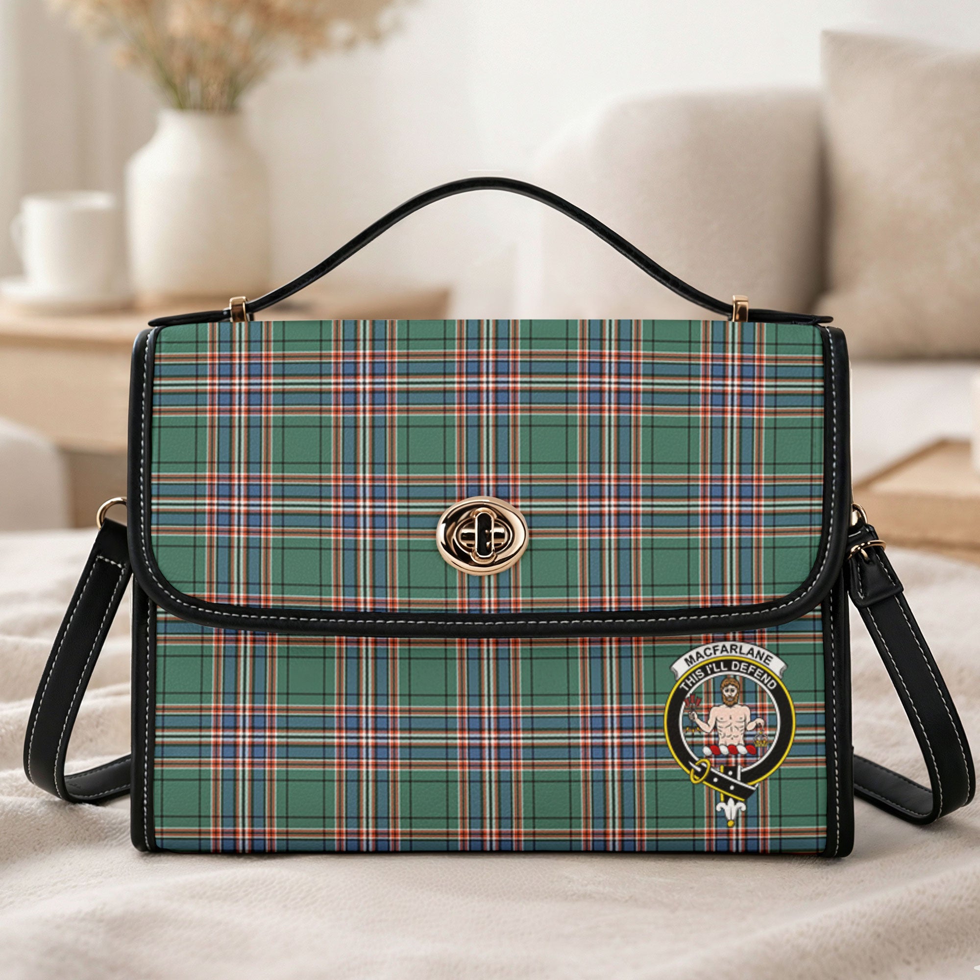 MacFarlane Hunting Ancient Tartan Crest Satchel Bag